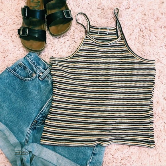 Vintage Tops - Vintage ‘90-Style Striped Razor Back Tank Top Vintage Tops - Vintage ‘90-Style Striped Razor Back Tank Top